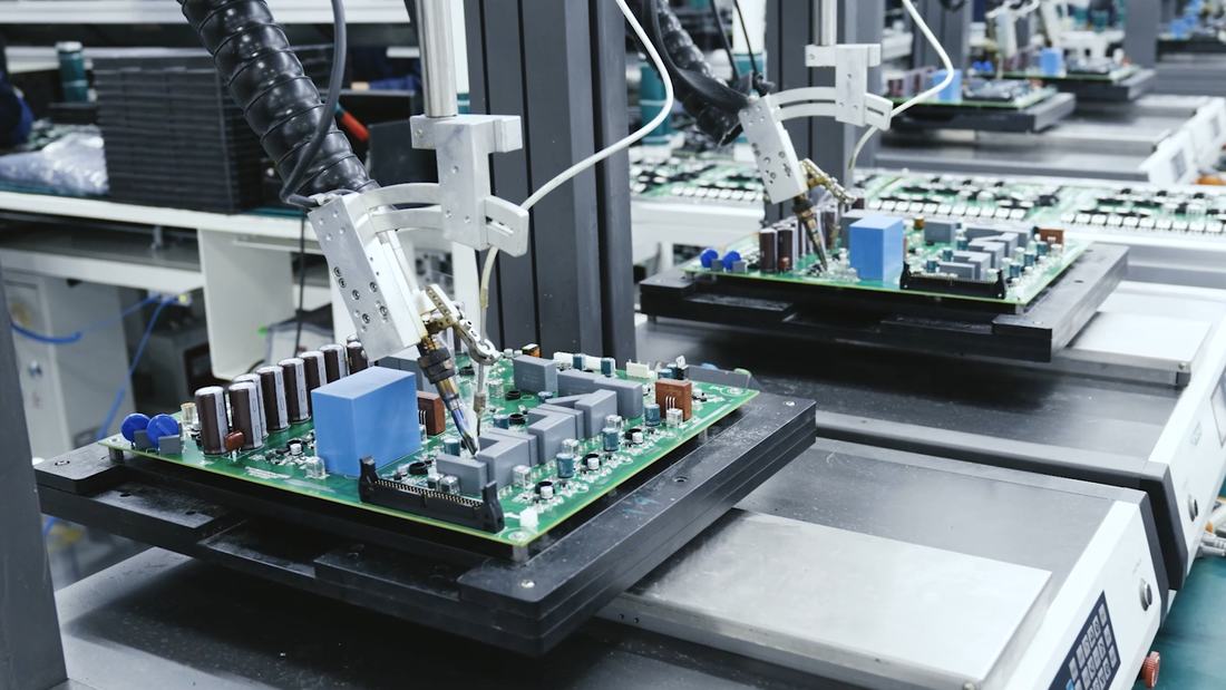Components being placed on a control board — Deye, Ningbo